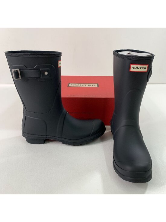 Hunter Shoes - Hunter Womens Short Rain Boots Black Size 10 Waterproof Adjustable Strap